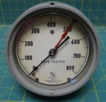 4.5" Ashcroft Pressure Gauge 0-800 Psi Lower Back 1/4" Npt Welded Steel Tube. Fixed Price $35.00.