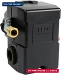 Lefoo Pressure Switch Control 90-125PSI 4 Port Heavy Duty 26 Amp For Air Compres. Fixed Price $33.23.