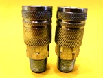 'two (2) Amflo # C21-03 3/8" Npt Male Steel Quick Disconnect Sockets 1/4" Body. Fixed Price $9.99.