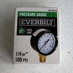 Everbilt Steel Case Pressure Gauge 100 Psi 1/4 In Npt Side/bottom Mount. Fixed Price $17.50.