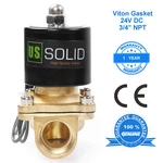 U. S. Solid 3/4" Brass Electric Solenoid Valve 24V Dc N.c. Air Water Fuel Viton. Fixed Price $38.29.