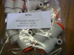 Qty 5 Smc KQ2U07-11 One Touch Reducer Union "y" 3/8"OD X 1/4". Fixed Price $25.00.