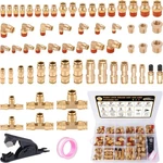 64 Pcs Brass Dot Air Line Fittings Kit Push Lock & Quick Connect Npt Th. Fixed Price $99.74.