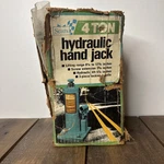 Sears 4 Ton Hydraulic Hand Jack Vintage Mechanics Tool W/ Original Box. Fixed Price $55.00.