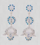 Fine Multi Cz 925 Sterling Silver Earring Natural India Us Gift. Fixed Price $42.88.