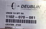 New 1102-070-081 Deublin High Speed Rotating Union 1/4 Npt Rh. Fixed Price $190.00.