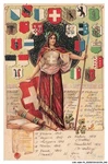 CAR-AGMP4-0174-SWITZERLAND Coats Of Arms Woman. Fixed Price $19.45.