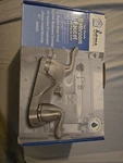 Home Impressions Brushed Nickel 2-HANDLE Knob 4 In. Centerset Bathroom Faucet. Fixed Price $40.00.