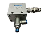 Festo OS-1/2 3427 Pneumatic Shuttle Valve 5000 I/m, 1-10 Bar, W/througt-hole. Fixed Price $260.00.