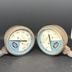 Pair Vintage Industrial Union Carbide Gauges - Made Usa Upcycle / Steampunk. Fixed Price $34.95.