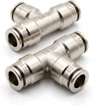 Utah Pneumatic 1/4" Push To Connect Air Line Tee Fittings, Nickel-plated Brass Q. Fixed Price $31.06.