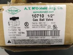 Gas Ball Valve 10710, 1/2" Fnpt In & Out (box Of 12) Mcdonald Mfg, 4901-110. Fixed Price $79.87.