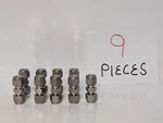 Lot Of 9 Swagelok 316 3GU Pipe Fittings, Compression Coupling / Union, Stainless. Fixed Price $89.99.