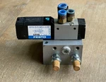 Festo MYH-5/2-M5-L-LED 34309 Pneumatic Solenoid Valve With PRMYB-5 34344. Fixed Price $40.00.