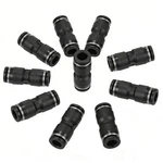 10 Pcs 1/4" Union Push To Connect Pneumatic Air Line Fitting Black. Fixed Price $13.99.
