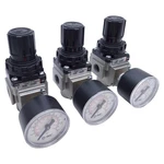 Lot Of 3 Smc AR20-N02-Z Pneumatic Regulator, Set Range: 7-125PSI, 0-160PSI Gauge. Fixed Price $35.00.