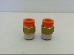 Smc KQ2H11-36AS Brass Male Connector, 3/8" Od Tube Npt (lot Of 2) Nnb. Fixed Price $11.95.