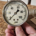 Valley 2141GXB100 Pressure Gauge 0-100 Psi Liquid Filled, Open Box, Bottom Mount. Fixed Price $20.00.