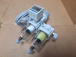 Smc Pneumatic Filter Assembly Part No. AW20-01-A , AFM20-01-A ISE30A-01-N. Fixed Price $175.00.