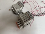 Pneumatic Manifold W/ Smc #SY3140-5GZ Solenoid Control Valves Lot Of 2. Fixed Price $125.00.
