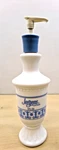 Jergens Lotion White Milk Glass 9 Fl Oz With Pump Dispenser Works Blue Design. Fixed Price $30.00.