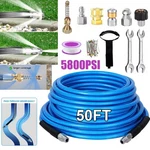 Sewer Jetter Nozzles Kit 50FT Drain Cleaning Hose For Pressure Washer 5800PSI. Fixed Price $30.98.