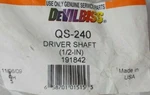 Driver Shaft For: Air Motor Drives 1/2" Devilbiss QS-240. Fixed Price $29.95.