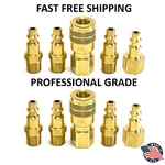 2 Solid Brass Quick Coupler Sets Air Hose Connector Fittings 1/4 Npt Tools Plug. Fixed Price $42.00.