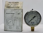 Asme Pressure Gauge 2.5"GLY, Ss/br Lm, 1/4"NPT 0-60PSI Rc 1-5. Fixed Price $35.00.