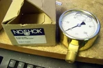 New Noshok 25-300-100-PSI/BAR Brass Case Liquid Filled Pressure Gauges. Fixed Price $49.99.