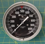 Moeller SGJ4M2N Pressure Gauge 0-1000 Psig 4-5/8" Face Diameter. Fixed Price $49.99.
