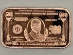 20 X 1 Oz. .999 Copper Bars $500 Bank Note Pres. William Mckinley Full Tube. Fixed Price $58.95.