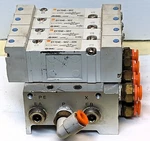 Smc Manifold With (3) SY7240-5DZ, (1) SY7240-5DZ-02N Working Pull C3B1 #8. Fixed Price $34.50.