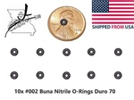 10X #002 Buna-n Nitrile 70 O-rings 3/64"ID 9/64"OD 3/64"CS Small Fs. Fixed Price $8.66.