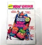 Vintage 1993 Framed Laminated Quaker Oatmeal Kids' Choice - Radical Raspberry. Fixed Price $9.99.