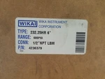 Wika 4236379 Process Gauge Type 232.25HR 6" 600PSI * New In Box. Fixed Price $200.00.