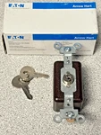New Eaton Arrow Hart AH1191NOF Lock Switch, Single Pole, W/ 2 Keys. Fixed Price $59.95.