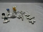 Whitey/swagelok SSIKS4 Stainless Steel Needle Valves And Fittings Mixed Lot. Fixed Price $90.23.
