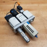 Festo Pneumatic Assembly, W/ MS6-EM1-1/2, MS6-LFR-1/2-D7-C-R-M-AS, MS6-FRM-1/2. Fixed Price $162.44.