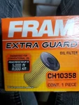 Engine Oil Filter-extra Guard Fram CH10358. Fixed Price $5.00.