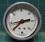 Usg 1/2" Pressure Gauge 0-30 Psi Center Back 1/4 Npt Connection Flange. Fixed Price $15.00.