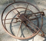 Rare Revere Rubber Co. Boston Mass Wall Mounted Fire Hose Reel #1. Fixed Price $210.00.