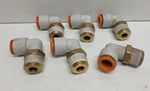 Lot Of 6 New No Box! Smc 1/2" Tube Npt Male Elbows KQ2L13-37S. Fixed Price $19.95.