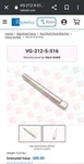 System Plast VG-212-5-516 Adjusting Bolt Solus Regal. Fixed Price $9.00.