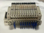 Smc Bank Of Solenoid Valves, 7 VQ1101-5, 4 Ea. VQ1301-5, VQ1201-5. Fixed Price $175.00.