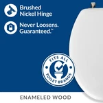 Mayfair 144BN-000 White Gloss Elongated Molded Wood Toilet Seat 18-1/2 In.. Fixed Price $40.39.