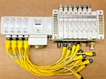 Smc Manifold Assembly Block EX200 With 8 Solenoid Valves, Used Guaranteed. Fixed Price $49.00.