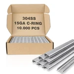 15 Gauge 3/4"" Inner Crown Stainless Steel C-rings SC7 10,000 Pcs For Fencing. Fixed Price $151.99.