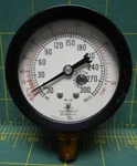 Marsh 2.5" Pressure Gauge 40-0-160 Deg. F 30-0-300 Psi Bottom 1/4 Npt. Fixed Price $20.00.