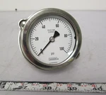 Noshok Stainless Steel Pressure Gauge To 100PSI 1/2" Diameter 1/4" Tubing. Fixed Price $40.00.